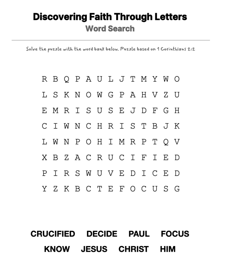 New Year's Resolutions word-search